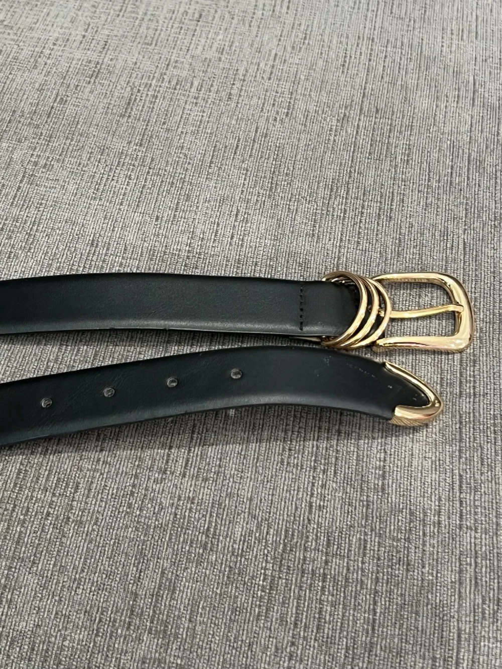 Risantry Black Belt with Gold Buckle Small